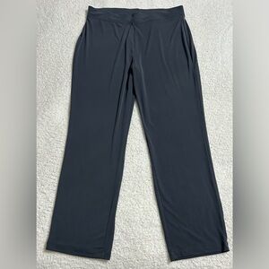 Susan Graver Liquid Knit Pants Medium Petite Gray Pull On Stretchy Everyday Wear